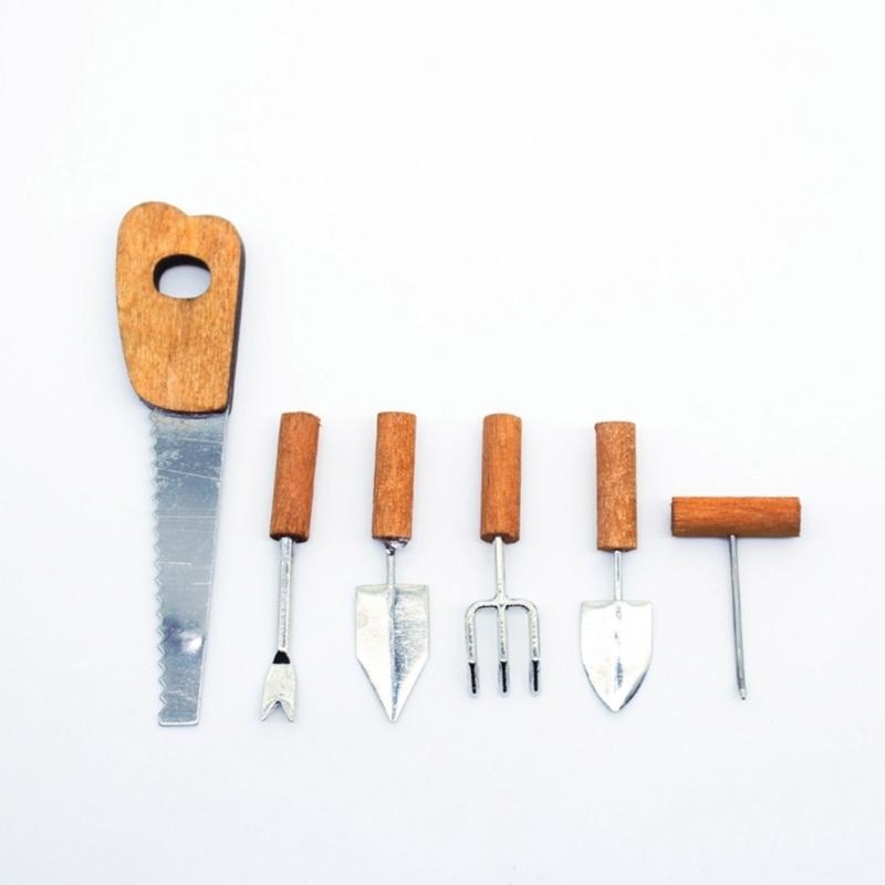 Gardening Tools Kids Set - CORB Puppenhaus-Miniatur-Gartenwerkzeug-Set, 6-teilig, 1/12, Zubehör für