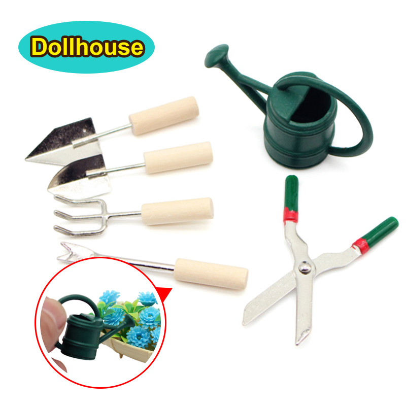 Gardening Tool Diy - 1/12 Puppenhaus Simulation Gießkanne Spaten Schere