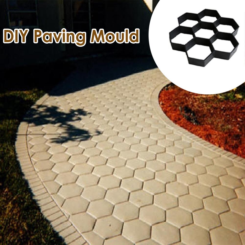 Gardening Tool Diy - 7-Gitter-Gartenpflasterform DIY Manuelle Pflasterung Zementform PP-Harzmaterial