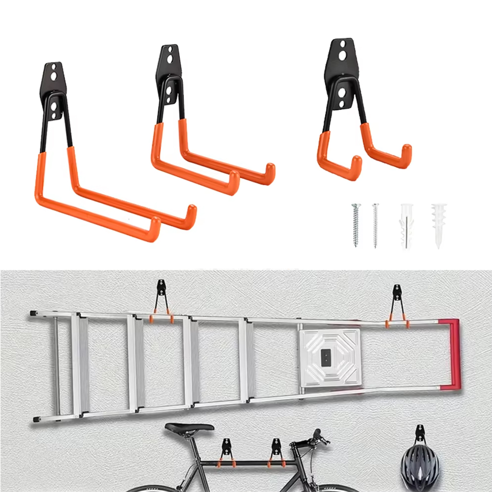 Gardening Tools Holder - Robuster Wandmontage-Metallhaken, Garagen-Organizer, Fahrrad- und Leiterhalter,
