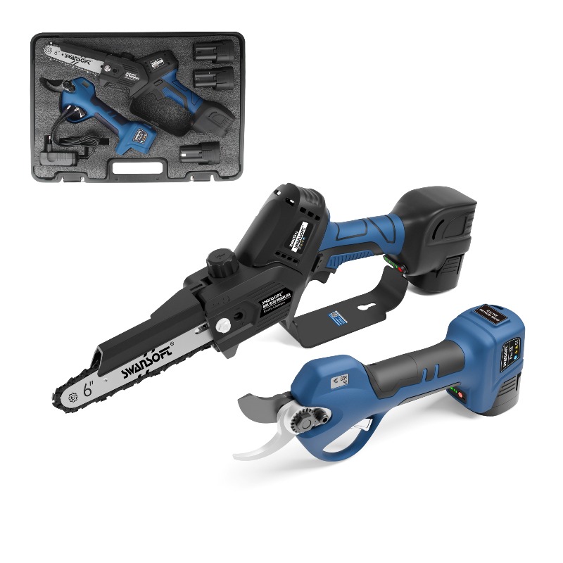 Gardening Tools In - 【Bestseller】Kabelloses, bürstenloses, elektrisches Gartenscheren- und Kettensägen-Kombinationsset,