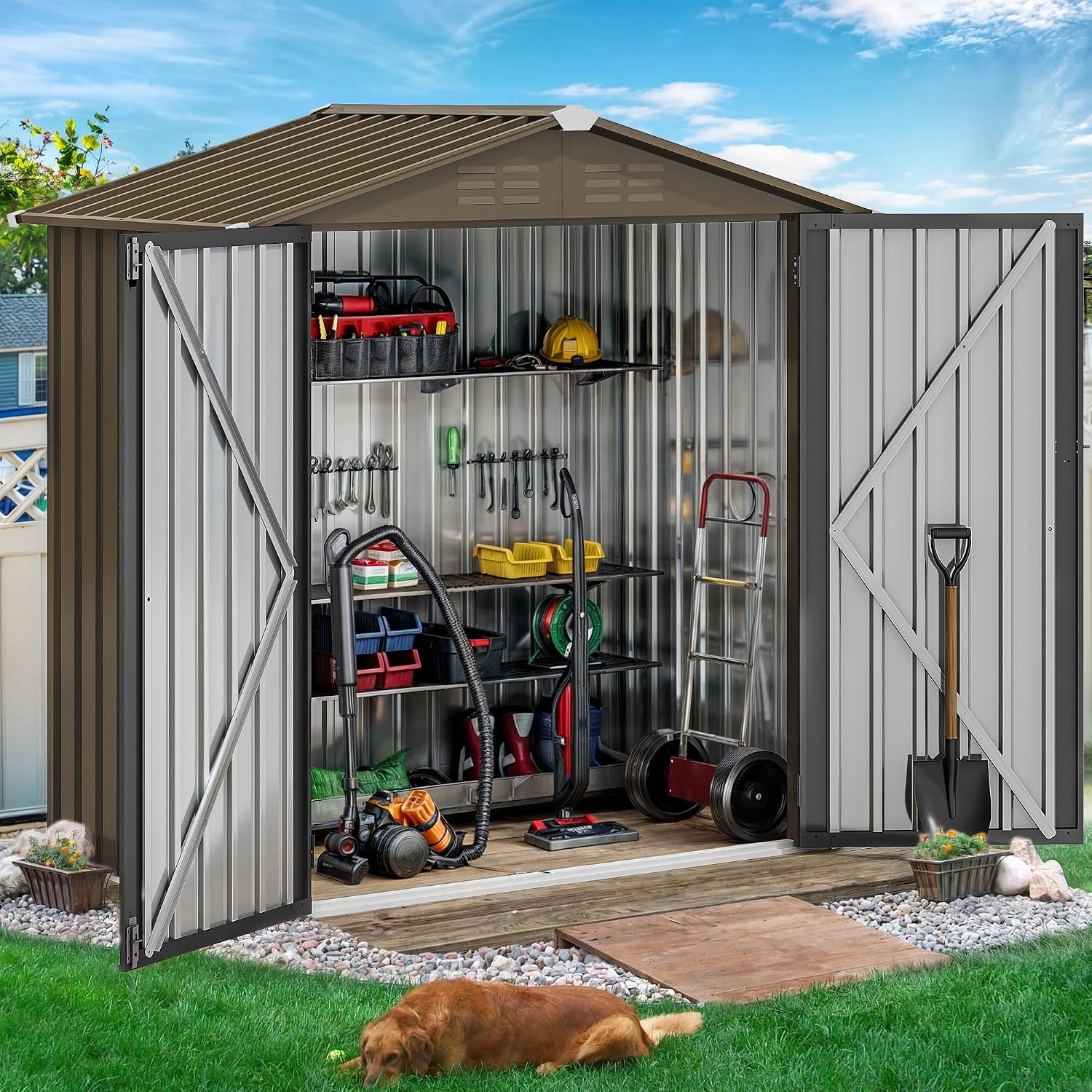 6x4ft Metall-Gartenhaus, wasse – Gardening Tools In Bewertung und Preis