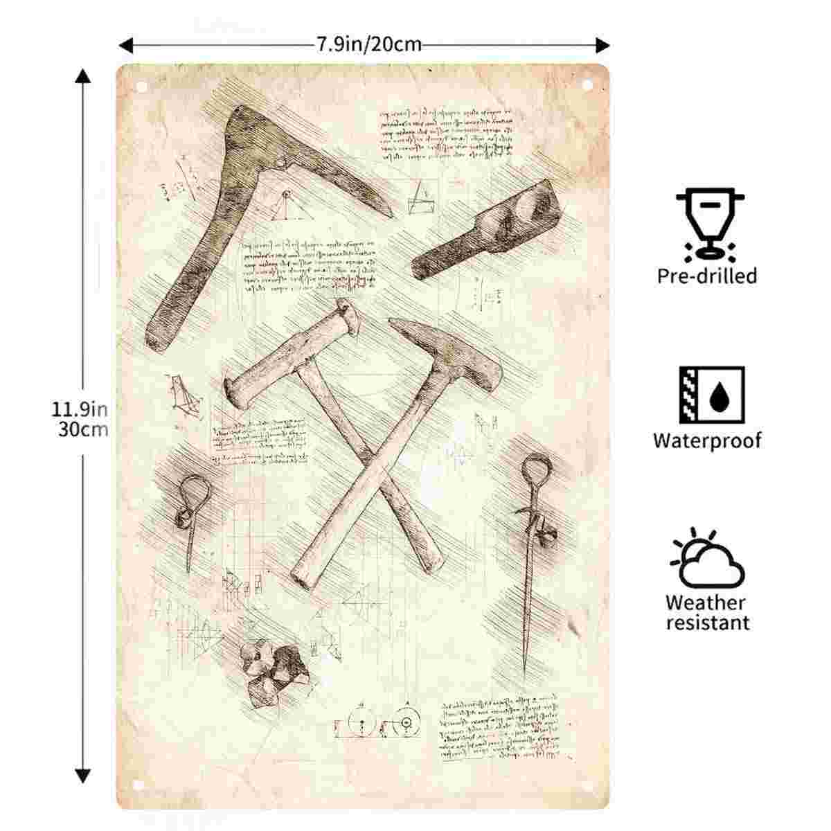 2D FLAT 1 Stück Vintage Hammer – Gardening Tools Sketch Bewertung und Preis